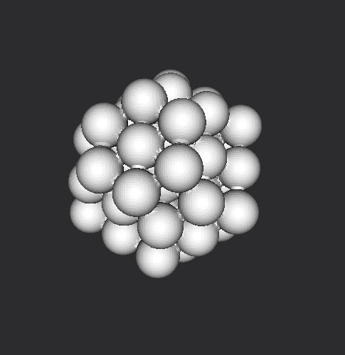 Initial configuration of the spheres