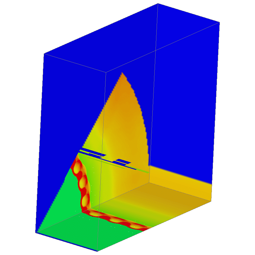 Density after shock went through interface