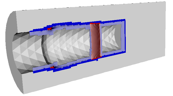 Coupled 3 level run, exterior in part fully constrained, Pic 3- AMR levels