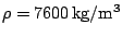 \rho=7600\,\rm kg/m^3