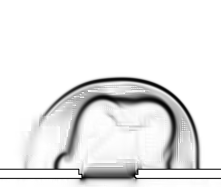 Schlieren plot at x=0, 60 microsec